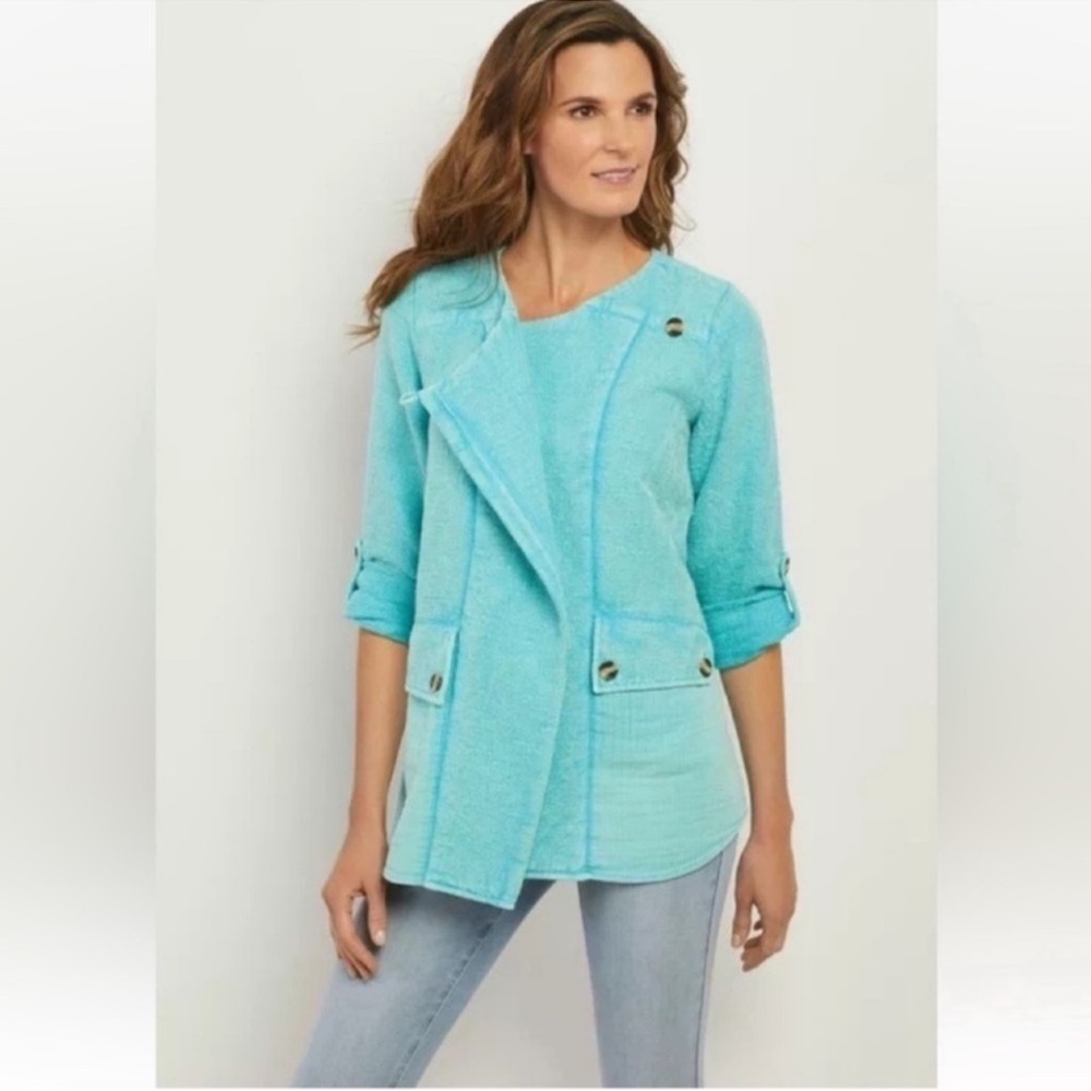 M Soft Surroundings Urban Escape Topper Top Tunic
Meadowbrook Button Pocket - Picture 1 of 11